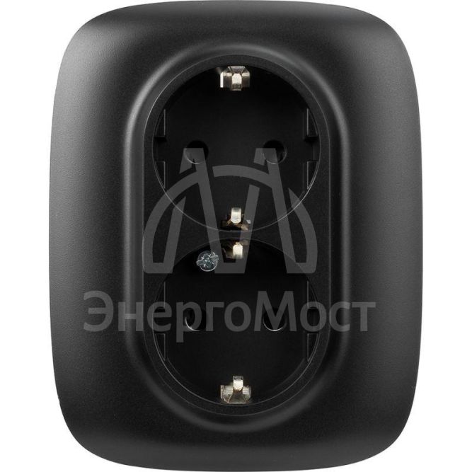 Розетка 2-м СП Valena Allure 16А IP20 250В 2х2P+E защ. шторки безвинт. клеммы с лицев. панелью антрацит Leg 753936