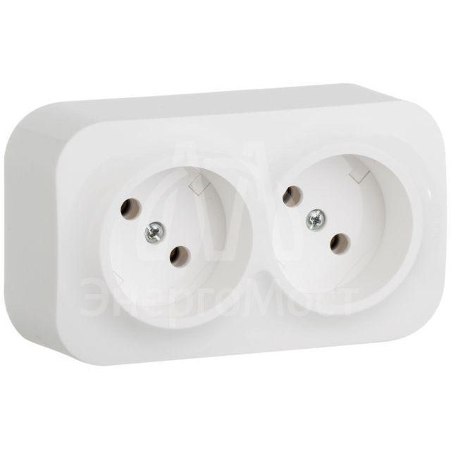 Розетка 2-м ОП Quteo 16А IP20 без заземл. бел. Leg 782212