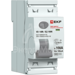 Выключатель дифференциального тока 2п 100А 100мА тип A 6кА ВД-100N электромех. PROxima EKF E1026MA100100