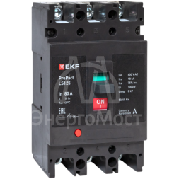 Выключатель автоматический 3п 80А 18кА LS125 ProPact EKF mccb-125-18-3-80-ls