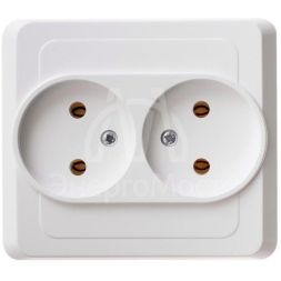 Розетка 2-м СП Этюд 16А IP20 без заземл. бел. SchE PC16-005B