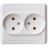 Розетка 2-м СП Этюд 16А IP20 без заземл. бел. SchE PC16-005B
