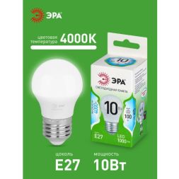 Лампа светодиодная GREEN LINE P45-10W-840-E27 GL 10Вт шар 4000К яркий свет бел. E27 Эра Б0067040
