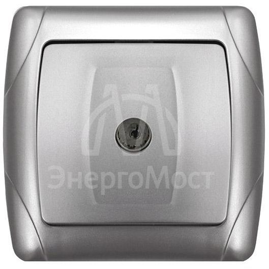 Розетка телевизионная TV 1-м СП Маргарита серебр. UNIVersal М0027-S