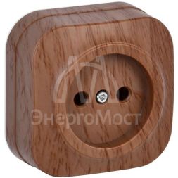 Розетка 1-м ОП GLORY РС20-2-ХД 10А без заземл. дуб IEK ERH10-K24-10