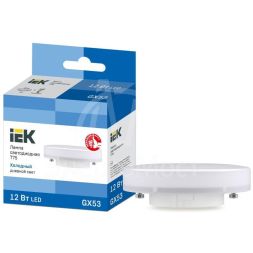 Лампа светодиодная T75 таблетка 12Вт 230В 6500К GX53 IEK LLE-T80-12-230-65-GX53