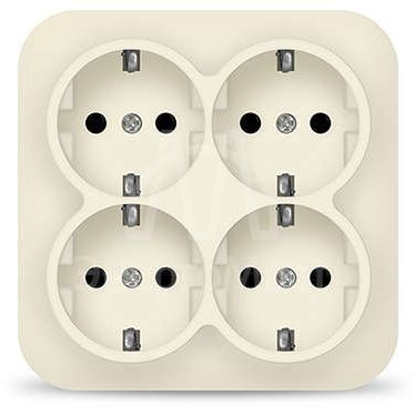 Розетка 4-м ОП 16А IP20 с заземл. сл. кость квадрат IONICH 1454