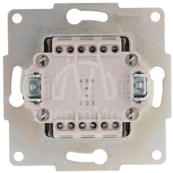 Механизм выключателя проходного 2-кл. 1п СП Karina 10А IP20 крем. LEZARD 707-0388-106