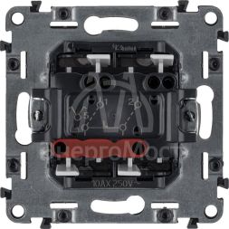 Механизм выключателя 2-кл. СП Valena Allure 10А IP20 250В с лиц. панелью безвинт. зажимы алюм. Leg 752905