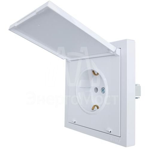 Розетка 1-мест. с/з с крышкой СП ZIMA 16А ПБТ безвинт. зажим бел. LEZARD 704-0288-123BQC
