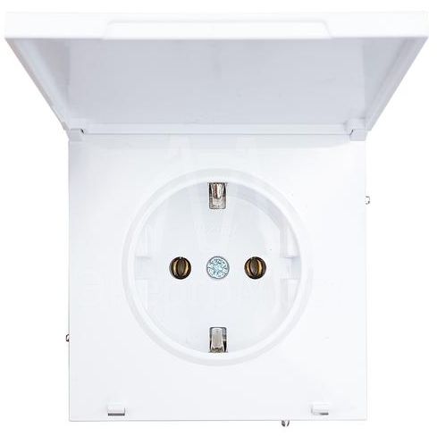 Розетка 1-мест. с/з с крышкой СП ZIMA 16А ПБТ безвинт. зажим бел. LEZARD 704-0288-123BQC