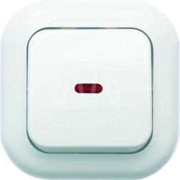 Выключатель 1-кл. СП Валентина 10А IP20 С16-068 с индикацией бел. Кунцево 7645