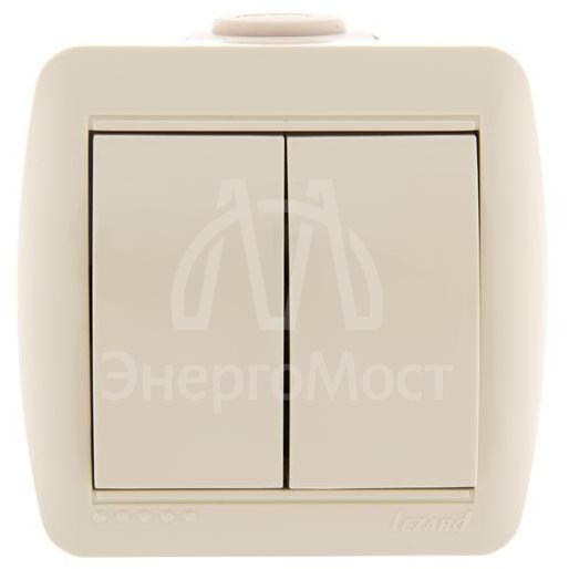 Выключатель 2-кл. ОП Ната 10А IP20 крем. LEZARD 710-0300-101