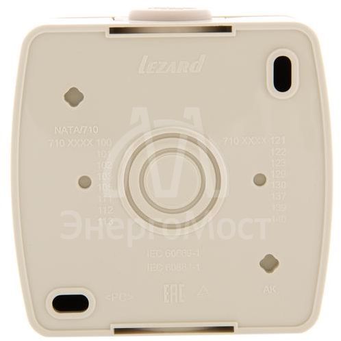 Выключатель 2-кл. ОП Ната 10А IP20 крем. LEZARD 710-0300-101