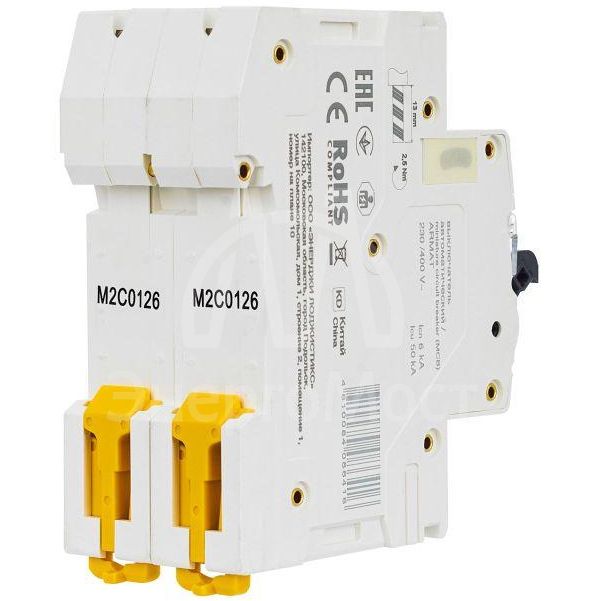 Выключатель автоматический модульный 2п C 1А M06N ARMAT IEK AR-M06N-2-C001