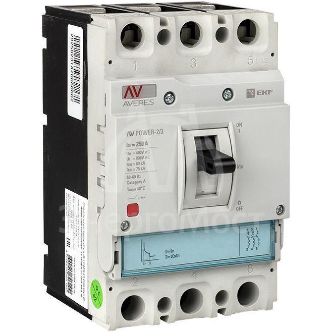 Выключатель автоматический 3п 250А 35кА AV POWER-2/3 TR AVERES EKF mccb-23-250-TR-av