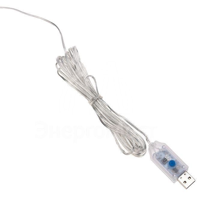 Гирлянда &amp;quot;Светодиодный дождь&amp;quot; из росы 3х2м USB+пульт управления с крючками для крепления теплый бел. Neon-Night 315-876