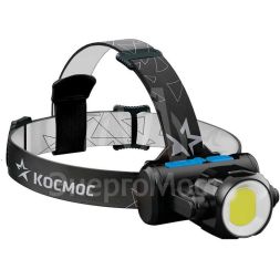 Фонарь светодиодный налобный 3Вт XPE 5Вт COB 1200Mah LI-On зар. Micro USB Космос KOCH5WLi-On