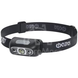 Фонарь аккумуляторный налобный AccuFH3-L3W-SENS XPE 800мАч с датчиком движения 4 режима ФАZА 5044906