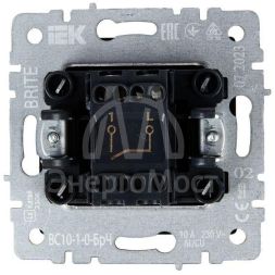 Выключатель 1-кл. СП BRITE ВС10-1-0-БрЧ 10А черн. IEK BR-V10-0-10-K02
