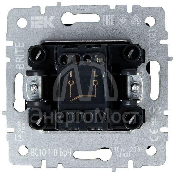 Выключатель 1-кл. СП BRITE ВС10-1-0-БрЧ 10А черн. IEK BR-V10-0-10-K02