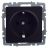 Розетка BRITE РС14-1-0-БрЧ 16А с заземл. защ. шторки черн. IEK BR-R14-16-K02