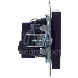 Розетка BRITE РС14-1-0-БрЧ 16А с заземл. защ. шторки черн. IEK BR-R14-16-K02