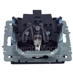 Розетка BRITE РС14-1-0-БрЧ 16А с заземл. защ. шторки черн. IEK BR-R14-16-K02