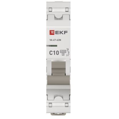 Выключатель автоматический модульный 1п 10А C 4.5кА ВА 47-63N PROxima EKF M634110C