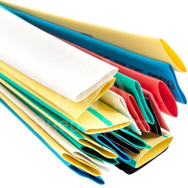 Набор трубок термоусадочных ТУТ нг тонкостен. 8/4 (7 цветов по 3шт 100мм) EKF tut-n-8