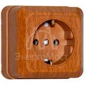 Розетка 1-м ОП Олимп 16А 220В с заземл. бук (еврослот) UNIVersal 7946796
