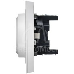 Розетка 2-м СП BRITE РС12-3-БрАБ 16А в сборе с заземл. без защ. шторок арктич. бел. IEK BR-R21-16-K91-F