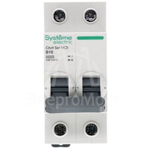 Выключатель автоматический (АВ) B 10А 2P 4.5кА 230В City9 Set SE C9F14210