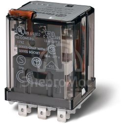 Реле силовое электромеханич. монтаж в розетку или наконечники Faston 187 (4.8х0.5мм) 3CO 16А AgCdO 24В DC RTI FINDER 623390240040