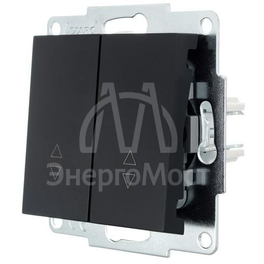 Механизм выключателя проходн. 1-кл.СП VESNA двойной черн. бархат LEZARD 742-4288-106