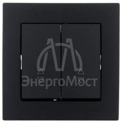 Механизм выключателя проходн. 1-кл.СП VESNA двойной черн. бархат LEZARD 742-4288-106