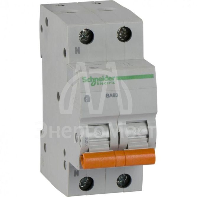 Выключатель автоматический модульный 2п (1P+N) C 25А 4.5кА BA63 Домовой SchE 11215