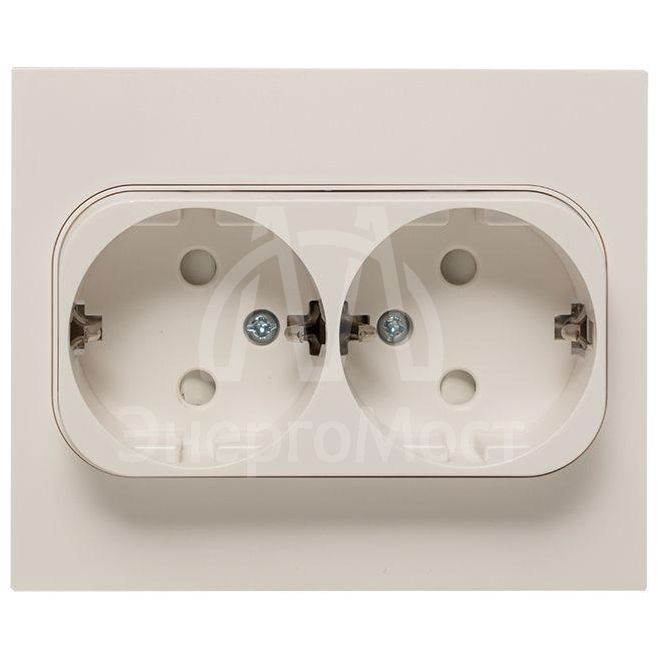 Розетка 2-м СП Стокгольм 16А IP20 с заземл. защ. шторки бел. PROxima EKF EXR16-128-10
