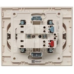 Розетка 2-м СП Стокгольм 16А IP20 с заземл. защ. шторки бел. PROxima EKF EXR16-128-10