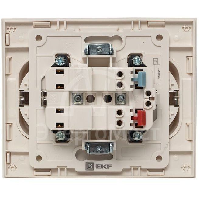 Розетка 2-м СП Стокгольм 16А IP20 с заземл. защ. шторки бел. PROxima EKF EXR16-128-10