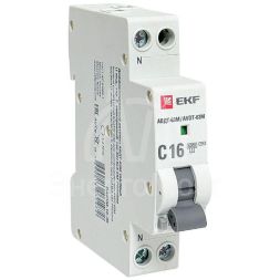 Выключатель автоматический дифференциального тока 1мод. C 16А 30мА тип AC 6кА АВДТ-63М (электрон.) PROxima EKF DA63M-16-30