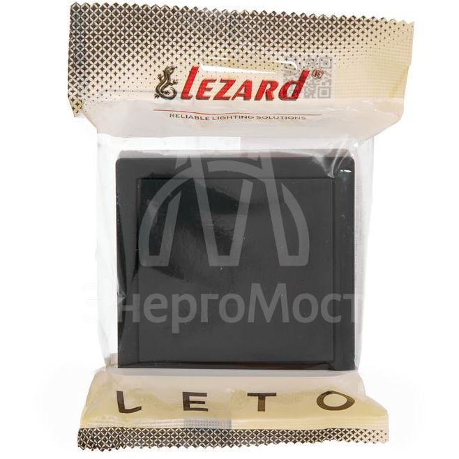 Выключатель 1-клав. проходной LETO черн. бархат LEZARD 752-4200-105