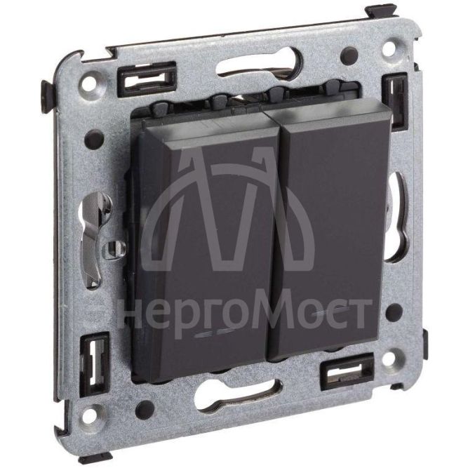 Переключатель 2-кл. СП Avanti &amp;quot;Черный матовый&amp;quot; DKC 4412114