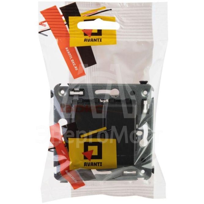 Переключатель 2-кл. СП Avanti &amp;quot;Черный матовый&amp;quot; DKC 4412114