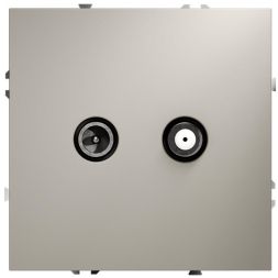 Розетка телевизионная оконечная TV + SAT 2-м СП S70 механизм кашемир Voltum VLS060403