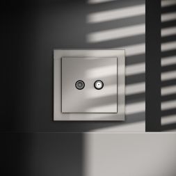 Розетка телевизионная оконечная TV + SAT 2-м СП S70 механизм кашемир Voltum VLS060403