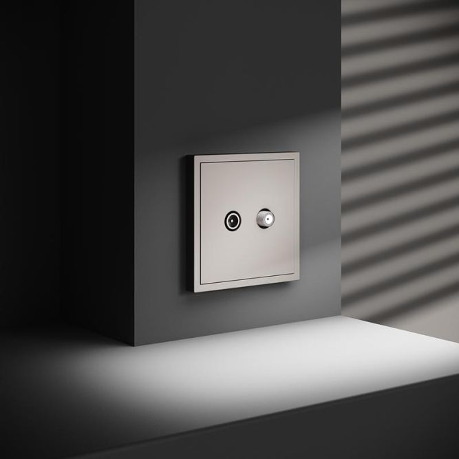 Розетка телевизионная оконечная TV + SAT 2-м СП S70 механизм кашемир Voltum VLS060403