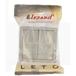 Выключатель 2-кл. ОП LETO крем LEZARD 752-0300-101