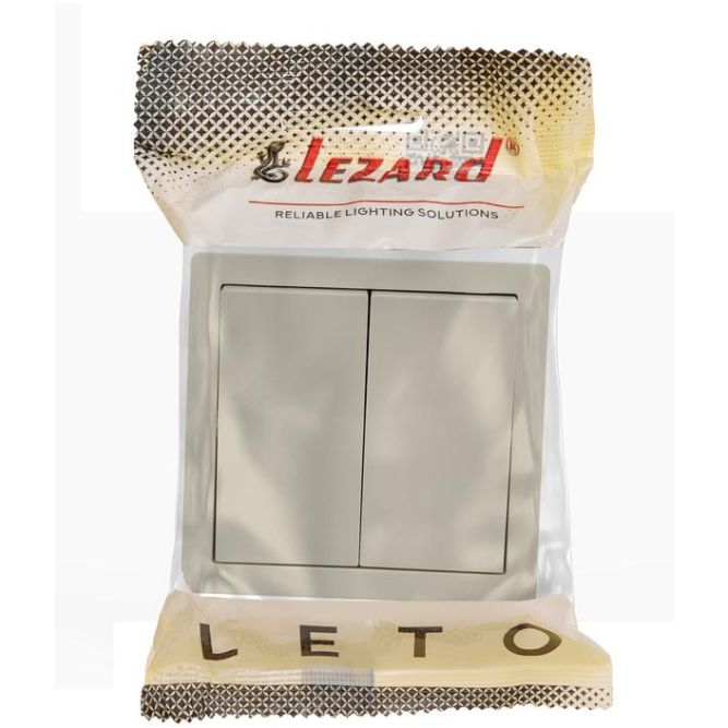 Выключатель 2-кл. ОП LETO крем LEZARD 752-0300-101
