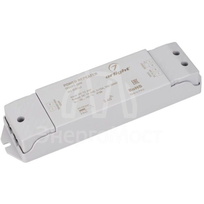 Усилитель SMART-DIM (12-24В 1х15А IP20 пластик Arlight 028142